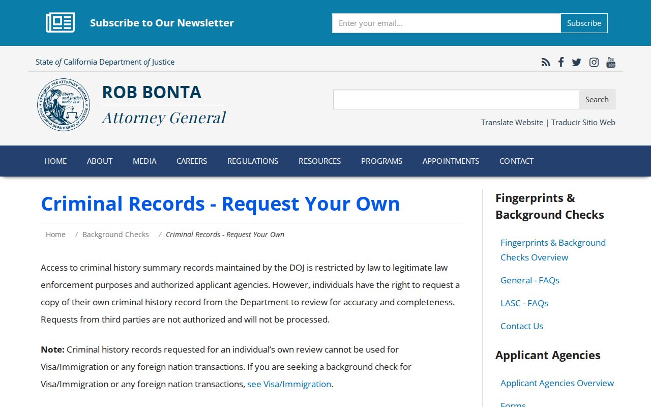 San Benito County criminal history California DOJ record review